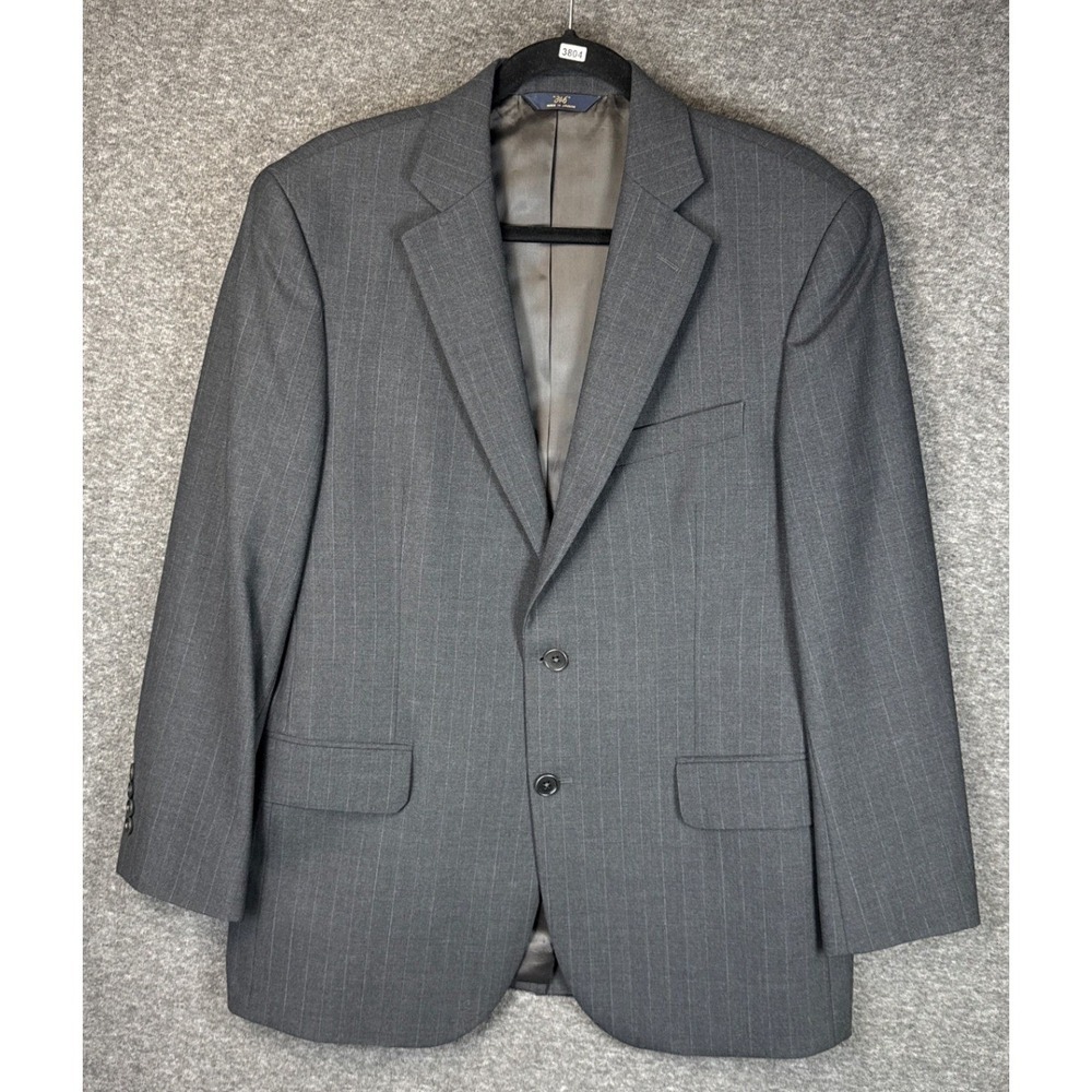 Brooks Brothers 346 Charcoal Pinstripe Wool Suit Jacket Blazer Mens Size 40‎ S